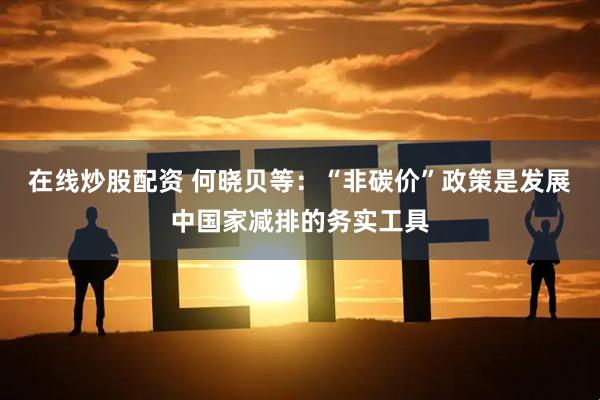 在线炒股配资 何晓贝等：“非碳价”政策是发展中国家减排的务实工具